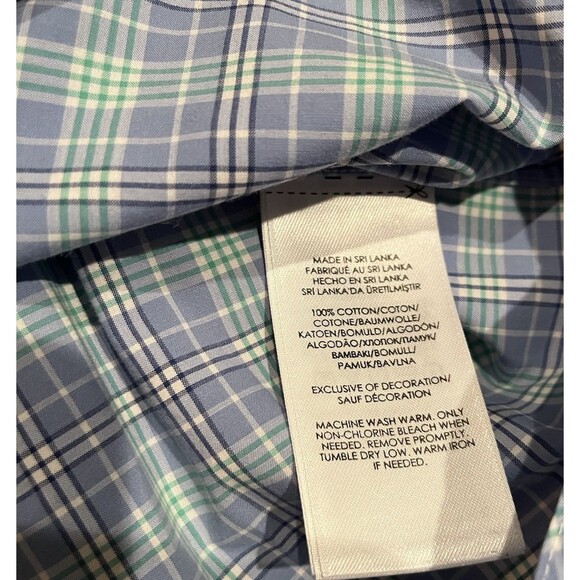 Ralph Lauren Blue And Green Plaid Classic Fit Shirt Men's Size 2XL - Picture 6 of 7